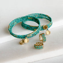 Load image into Gallery viewer, Prism - Turquoise Pave Horseshoe Earring