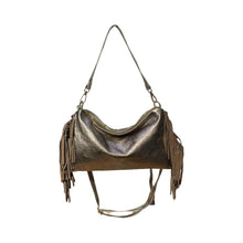 Load image into Gallery viewer, IRIDESCENT LEATHER BAG WITH FRINGE RECTO