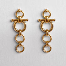 Load image into Gallery viewer, Ocala - Triple Horse Bit Equestrian Earring in Gold