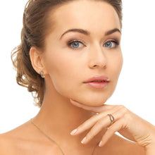 Load image into Gallery viewer, Levade - Moissanite Black Stone 14K Gold vermeil Horseshoe Earring