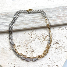 Load image into Gallery viewer, Mixed metal non tarnishing necklace edgy glam jewelry