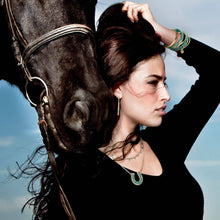 Load image into Gallery viewer, Prism - Turquoise Pave Horseshoe Earring