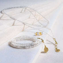 Load image into Gallery viewer, Keepsake Moonstone Stirrup Necklace - Gold