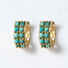 Load image into Gallery viewer, Prism - Turquoise Pave Horseshoe Earring