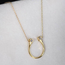 Load image into Gallery viewer, Charmed Horseshoe Necklace - Gold