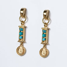 Load image into Gallery viewer, Prism - Turquoise Pave Horseshoe Earring