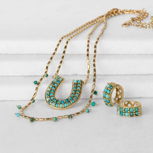 Load image into Gallery viewer, Prism - Turquoise Equestrian Horseshoe Necklace & Choker