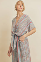 Load image into Gallery viewer, Tie-Waist Jumpsuit in Paisley Stripe Print
