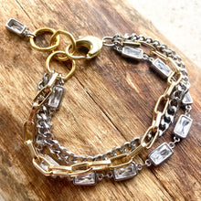 Load image into Gallery viewer, Mixed metal non tarnishing necklace edgy glam jewelry