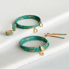 Load image into Gallery viewer, Prism - Turquoise Pave Horseshoe Earring