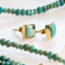 Load image into Gallery viewer, Keepsake Turquoise Stirrup Necklace - Gold
