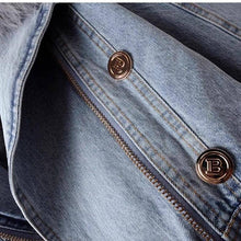 Load image into Gallery viewer, JK1022Y Women's Detachable Faux Fur Lining Denim Jacket