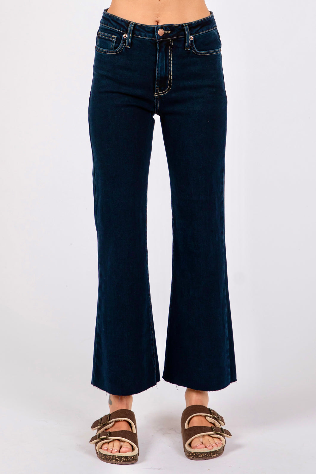 Sicily Cropped Flare Indigo Jeans by Letter to Juliet