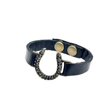 Load image into Gallery viewer, Skinny Horseshoe Leather Bracelet
