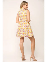 Load image into Gallery viewer, Floral Embroidered Frill Neck Sleeveless Dress
