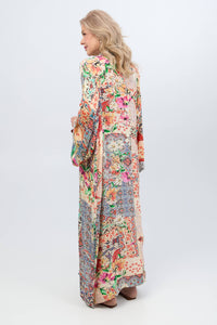 Mixed Floral Long Kimono Duster
