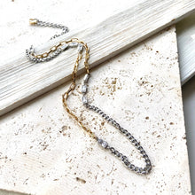 Load image into Gallery viewer, Mixed metal non tarnishing necklace edgy glam jewelry
