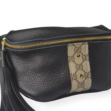 Load image into Gallery viewer, Britt Belt Bag In Black Leather | Upcycled Gucci
