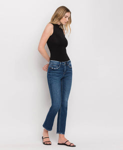 MID RISE ANKLE SLIM STRAIGHT JEANS F4999