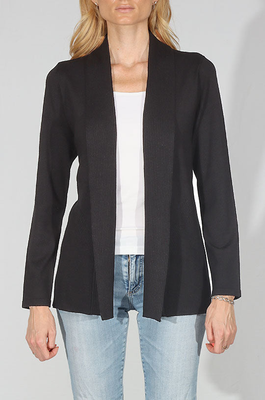 Metric Shawl Collar Open Front Cardi