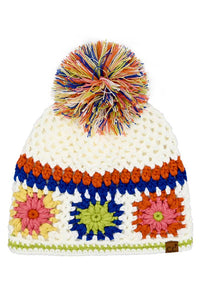 C.C Hand Made Crochet Pom Beanie Winter Hat