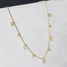 Load image into Gallery viewer, Keepsake Moonstone Stirrup Necklace - Gold
