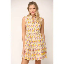 Load image into Gallery viewer, Floral Embroidered Frill Neck Sleeveless Dress

