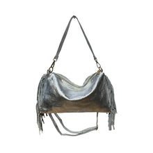 Load image into Gallery viewer, IRIDESCENT LEATHER BAG WITH FRINGE RECTO
