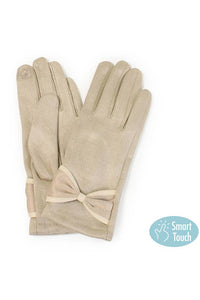 Ribbon Trim Winter Gloves