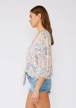 Load image into Gallery viewer, Bohemian 3/4 Sleeve V Neck Tie Front Blouse

