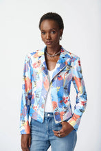 Load image into Gallery viewer, Face Print Faux Suede Moto Jacket
