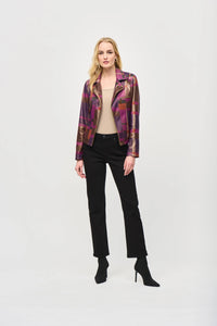 Foiled Print Faux Suede Jacket Joseph Ribkoff