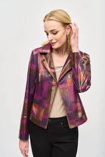 Load image into Gallery viewer, Foiled Print Faux Suede Jacket Joseph Ribkoff
