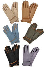 Load image into Gallery viewer, Braided Band Trim Suede Smart Winter Gloves
