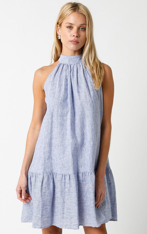 Denim Seersucker Ingrid Dress