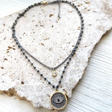 Load image into Gallery viewer, Evil eye third eye protection charm necklace layering
