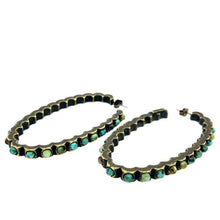 Load image into Gallery viewer, Burnished Oval Hoop Earrings
