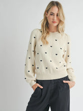 Load image into Gallery viewer, Heart Embroidered Sweater by Sadie and Sage
