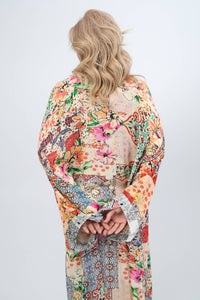 Mixed Floral Long Kimono Duster