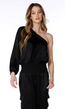 Load image into Gallery viewer, Rib Mix One Shoulder Longsleeve Top

