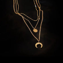Load image into Gallery viewer, Moon Three Layer 18K Layer Necklace
