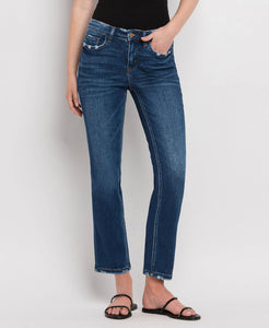 MID RISE ANKLE SLIM STRAIGHT JEANS F4999