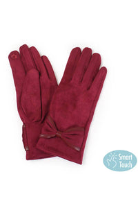 Ribbon Trim Winter Gloves