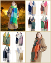 Load image into Gallery viewer, 9 Colors--Softer Than Cashmere Colorblock Blanket Scarf
