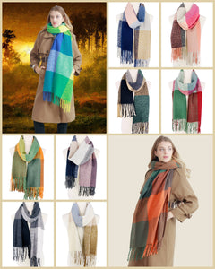 9 Colors--Softer Than Cashmere Colorblock Blanket Scarf