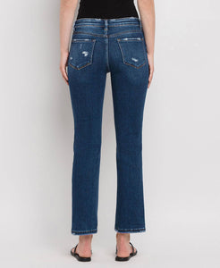 MID RISE ANKLE SLIM STRAIGHT JEANS F4999