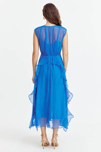 Rosalie Cascading Ruffled Midi Dress