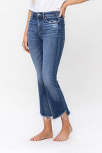 Load image into Gallery viewer, HIGH RISE RAW STEP HEM CROP FLARE JEANS F5245
