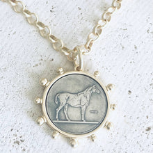 Load image into Gallery viewer, Matte gold horse coin jewelry 
