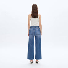 Load image into Gallery viewer, HIGH RISE RELAXED STRAIGHT JEANS WITH RAW HEM BYT5190
